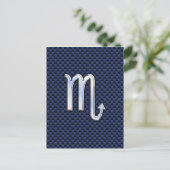 Chrome Schorpioen Sterrenbeeld op Blauwe Koolstofv Briefkaart (Staand voorkant)