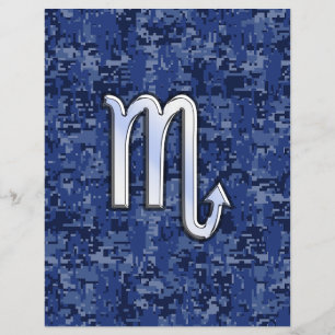 Chrome Schorpioen Sterrenbeeld op Navy Blauwe Camo Flyer