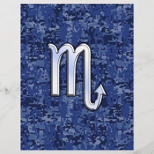 Chrome Schorpioen Sterrenbeeld op Navy Blauwe Camo Flyer (Voorkant)