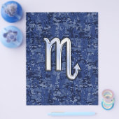 Chrome Schorpioen Sterrenbeeld op Navy Blauwe Camo Flyer (Enkel)