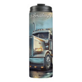 Chrome Semi Truck Sunset Haul Thermosbeker (Voorkant)