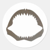 Chrome Shark Jaws Ronde Sticker (Voorkant)
