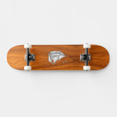 Chrome Silver als Sailboot op Teak Veneer Persoonlijk Skateboard (Horizontaal)