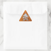 Chrome Silver Pirate on Teak Veneer Decor Sticker (Tas)