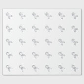 Chrome Silver Print Belted White Ribbon Awareness Cadeaupapier (Vlak)