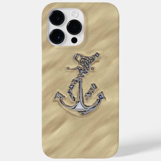 Chrome Silver Rope Anchor in de zand Case-Mate iPhone Case (Achterkant)