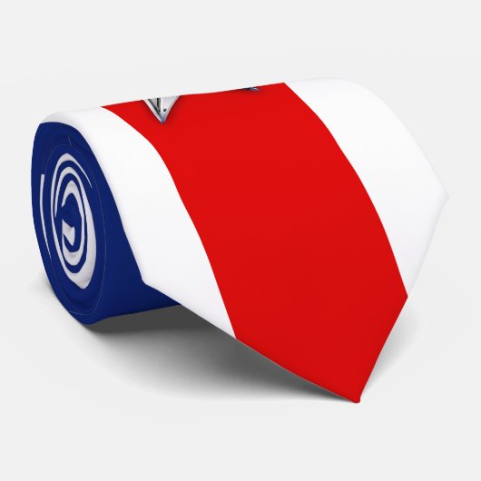 Chrome Silver Star op feestelijke patriottische kl Stropdas (Opgerold)