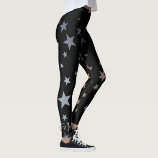 Chrome Silver Star-patroon Leggings
