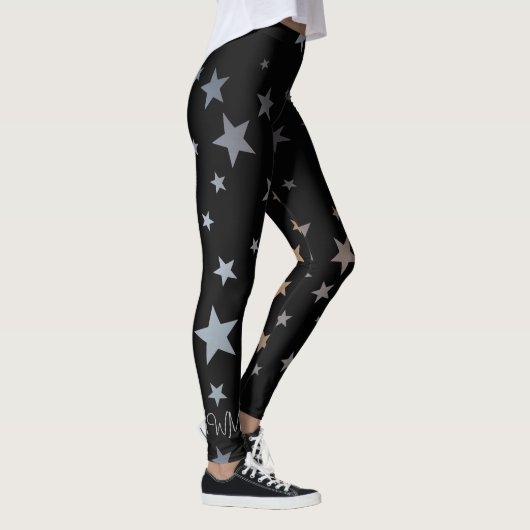 Chrome Silver Star-patroon Leggings (Rechts)