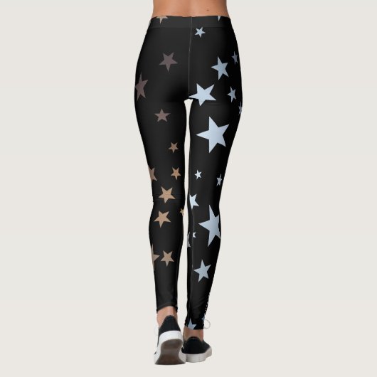 Chrome Silver Star-patroon Leggings (Achterkant)