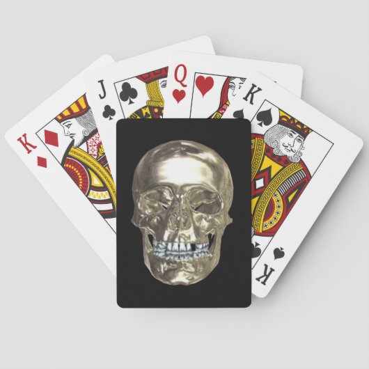Chrome Skull-afspeelkaarten Pokerkaarten (Achterkant)