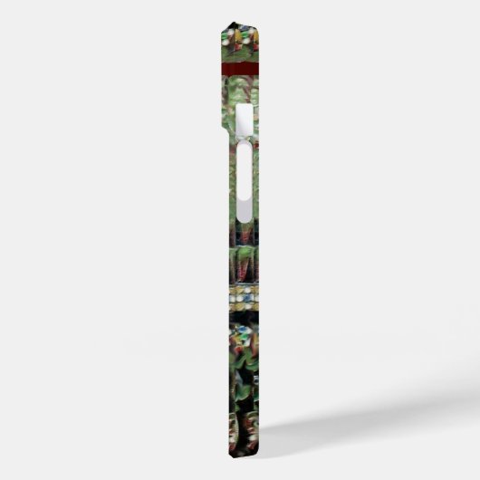 CHROME SKULL BLACK GREEN RED GEM STONES Damask Case-Mate iPhone Case (Achterkant / Links)