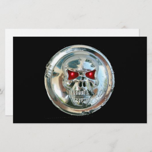 CHROME SKULL BRIEFPAPIER (Voorkant / Achterkant)