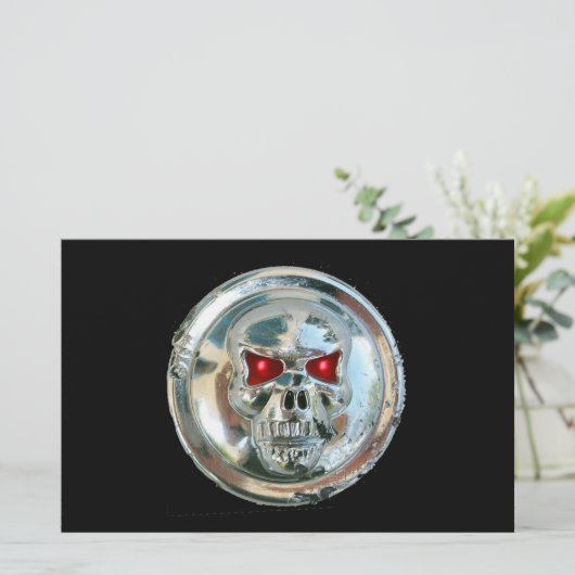 CHROME SKULL BRIEFPAPIER (Staand voorkant)
