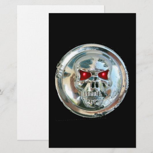 CHROME SKULL BRIEFPAPIER (Voorkant / Achterkant)