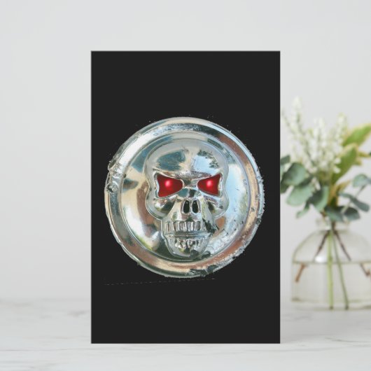 CHROME SKULL BRIEFPAPIER (Staand voorkant)