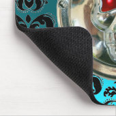 CHROME SKULL, Damask, Blue Aquamarine Muismat (Hoek)