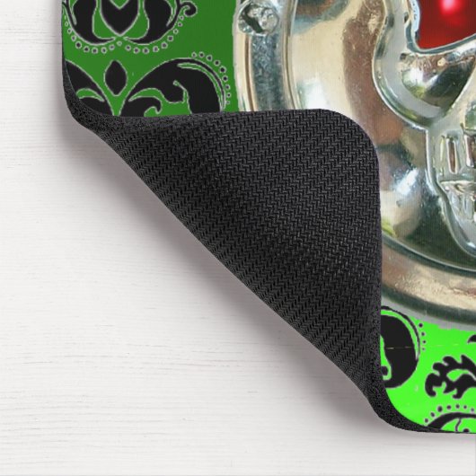 CHROME SKULL, Damask, Green Emerald Muismat (Hoek)