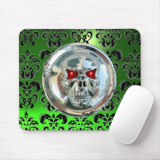 CHROME SKULL, Damask, Green Emerald Muismat (Met muis)