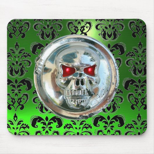 CHROME SKULL, Damask, Green Emerald Muismat (Voorkant)