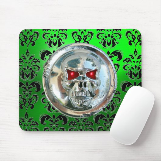 CHROME SKULL, Damask, Green Emerald Muismat (Met muis)