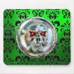 CHROME SKULL, Damask, Green Emerald Muismat