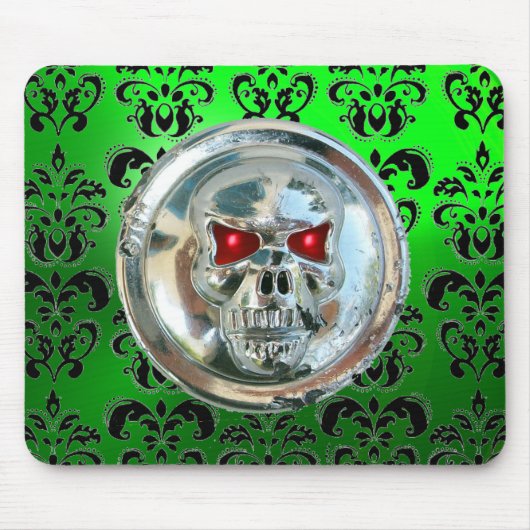 CHROME SKULL, Damask, Green Emerald Muismat (Voorkant)
