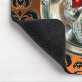 CHROME SKULL, Damask, Oranje Agate Muismat (Hoek)