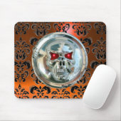 CHROME SKULL, Damask, Oranje Agate Muismat (Met muis)