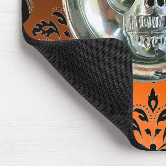 CHROME SKULL, Damask, Oranje Agate Muismat (Hoek)