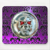 CHROME SKULL, Damask, Paarse Amethyst Muismat (Voorkant)