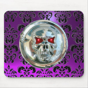 CHROME SKULL, Damask, Paarse Amethyst Muismat
