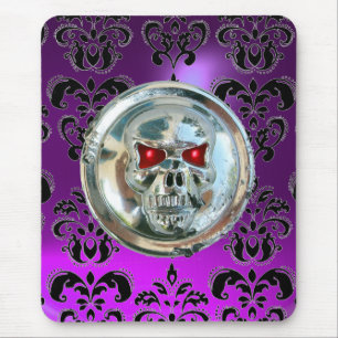 CHROME SKULL, Damask, Paarse Amethyst Muismat