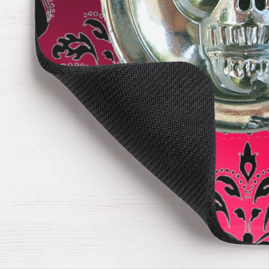 CHROME SKULL, Damask Pink Ruby Muismat (Hoek)