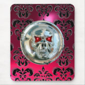 CHROME SKULL, Damask Pink Ruby Muismat (Voorkant)