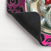 CHROME SKULL, Damask, Roze Amethyst Muismat (Hoek)