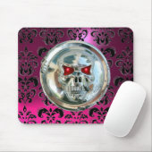 CHROME SKULL, Damask, Roze Amethyst Muismat (Met muis)