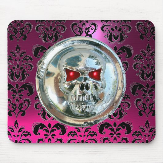 CHROME SKULL, Damask, Roze Amethyst Muismat (Voorkant)