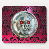 CHROME SKULL, Damask, Roze rode Ruby Muismat (Voorkant)