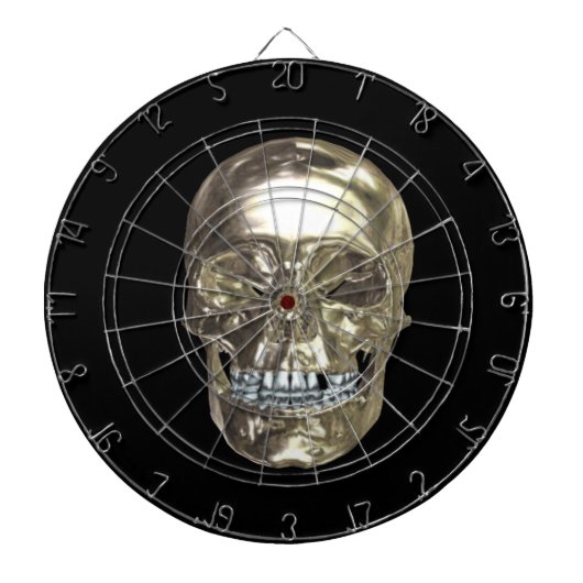 Chrome Skull Dart Board Dartbord (Voorkant)