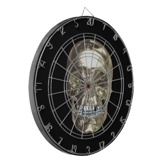 Chrome Skull Dart Board Dartbord (Voorkant Links)