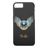 Chrome skull en Wings iPhone 7 Hoesje (Achterkant)