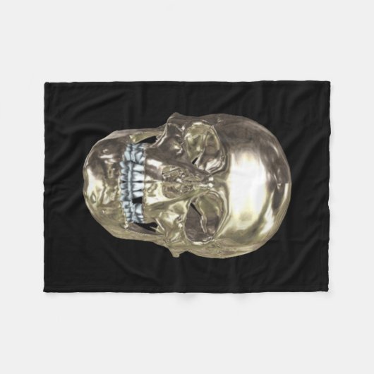 Chrome Skull Fleece Blanket Deken (Voorkant (Horizontaal))