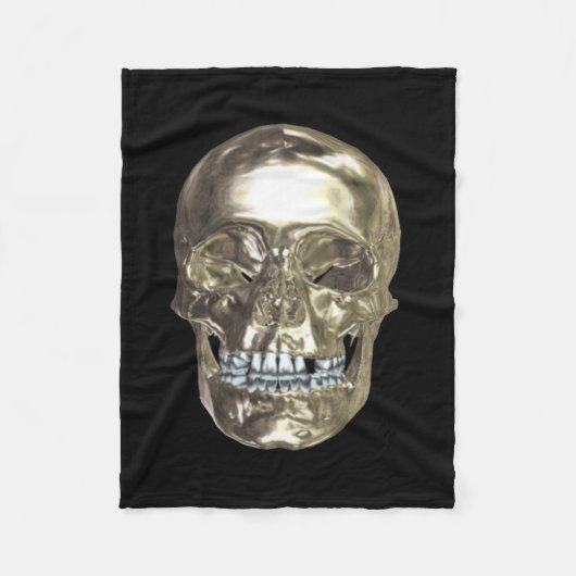 Chrome Skull Fleece Blanket Deken (Voorkant)