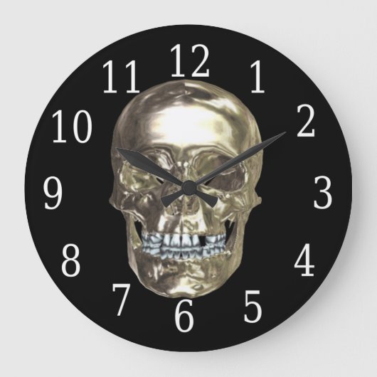 Chrome Skull  Grote Klok (Voorkant)