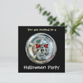 CHROME SKULL HALLOWEEN PARTIJ Ice Metallic Kaart (Staand voorkant)