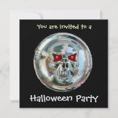 CHROME SKULL HALLOWEEN PARTIJ Ice Metallic Kaart (Voorkant)