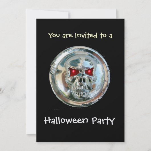 CHROME SKULL HALLOWEEN PARTIJ Ice Metallic Kaart (Voorkant)
