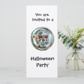 CHROME SKULL HALLOWEEN PARTIJ KAART (Staand voorkant)