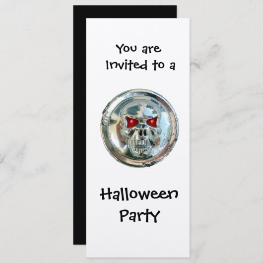 CHROME SKULL HALLOWEEN PARTIJ KAART (Voorkant / Achterkant)